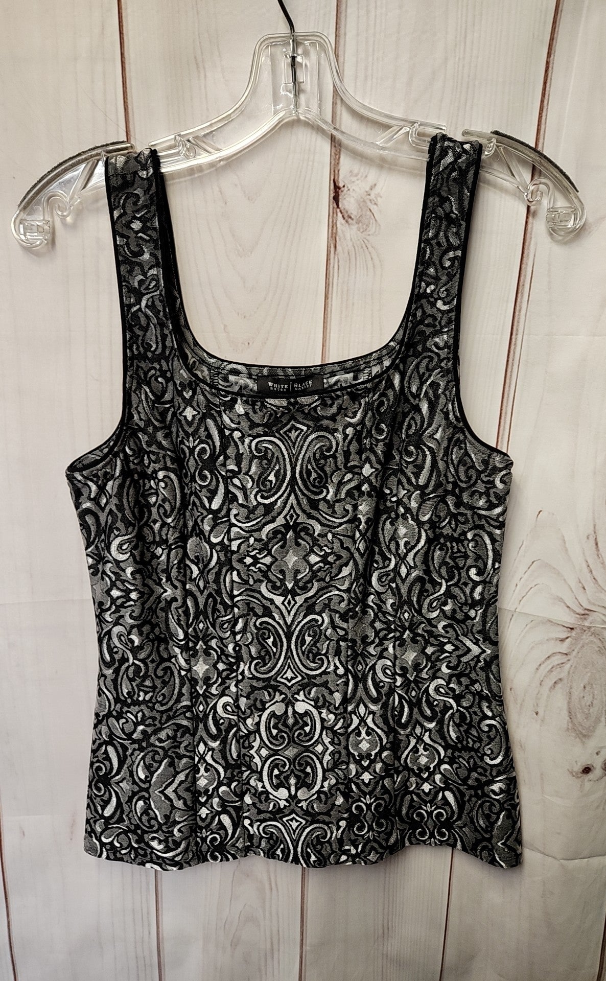 White House Black Market Women's Size M White & Black Sleeveless Top