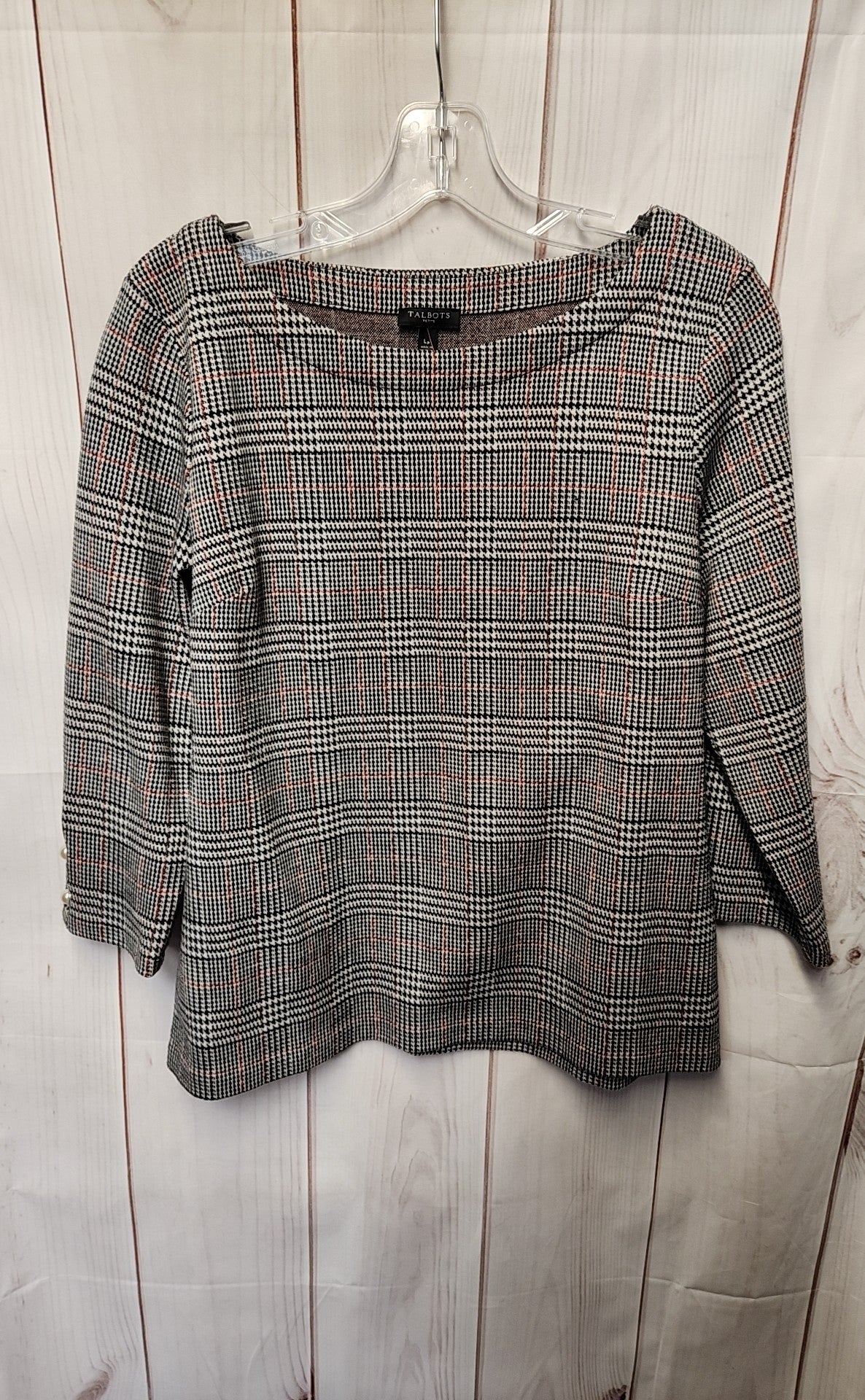 Talbots Women's Size L Petite Gray 3/4 Sleeve Top