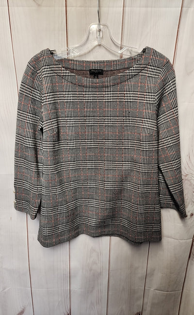 Talbots Women's Size L Petite Gray 3/4 Sleeve Top