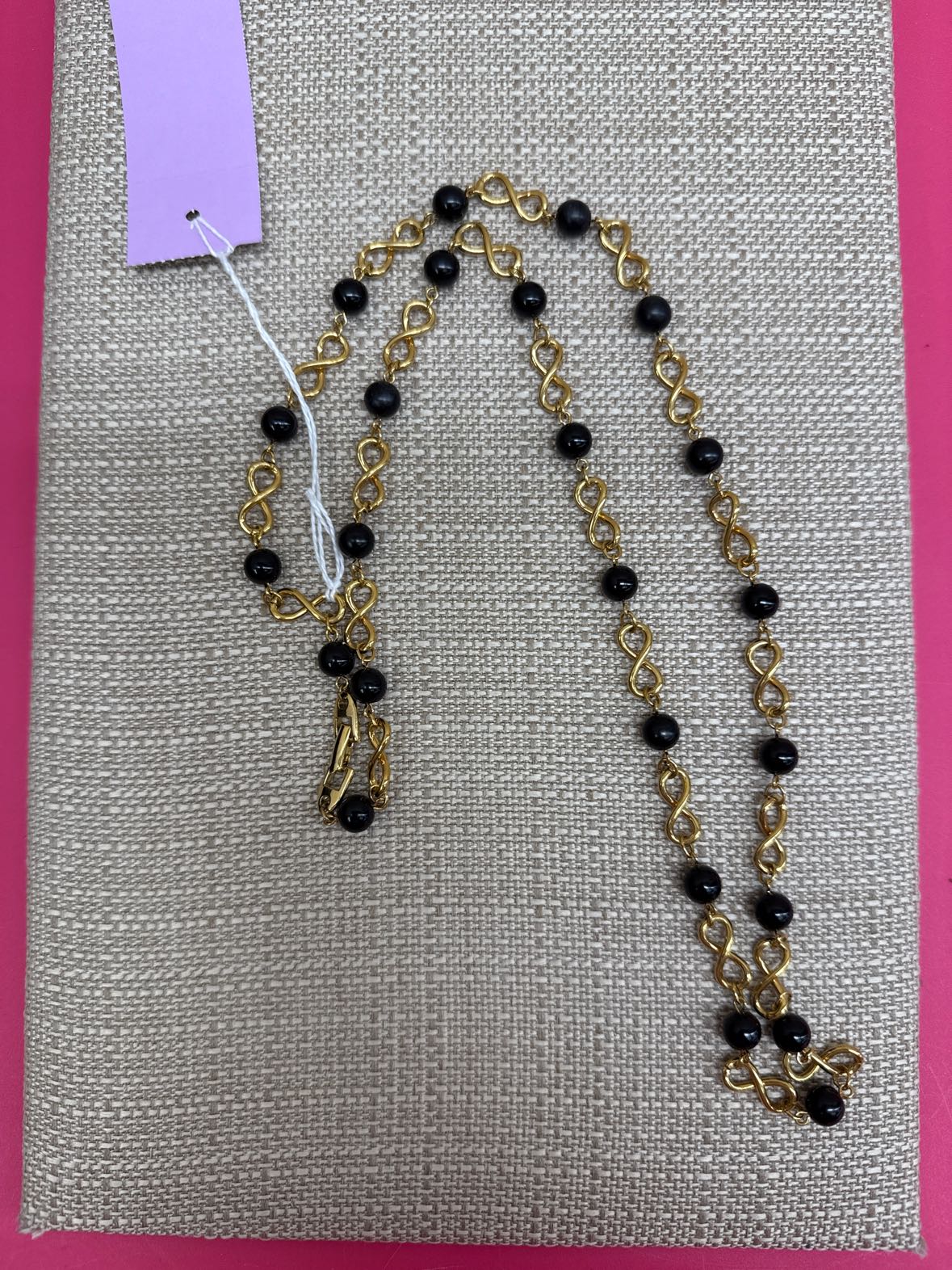 Napier Black & Gold Beaded Necklace