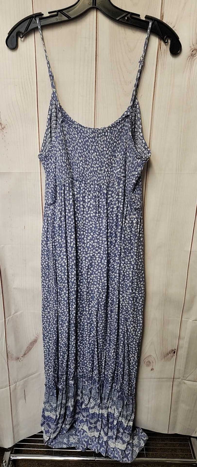 So Women's Size XL Blue Floral Dress
