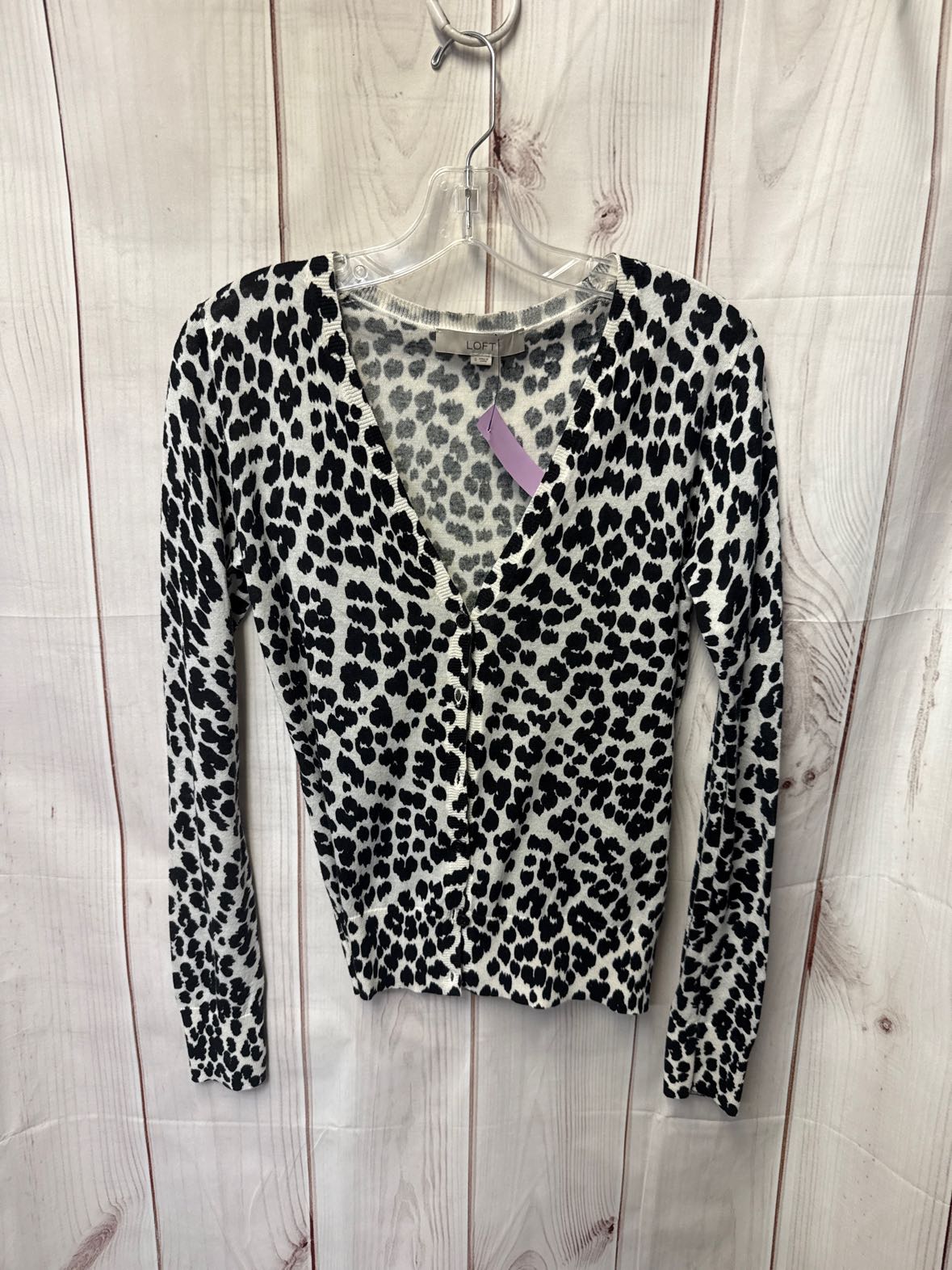 Loft Women's Size S White & Black Cardigan