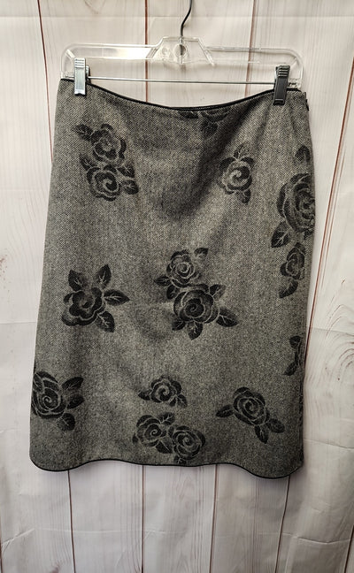 Willi Smith Women's Size 8 Gray Floral Skirt