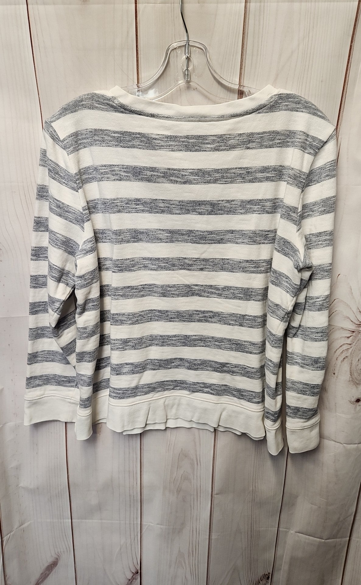 Talbots Women's Size L Petite White & Blue Sweatshirt