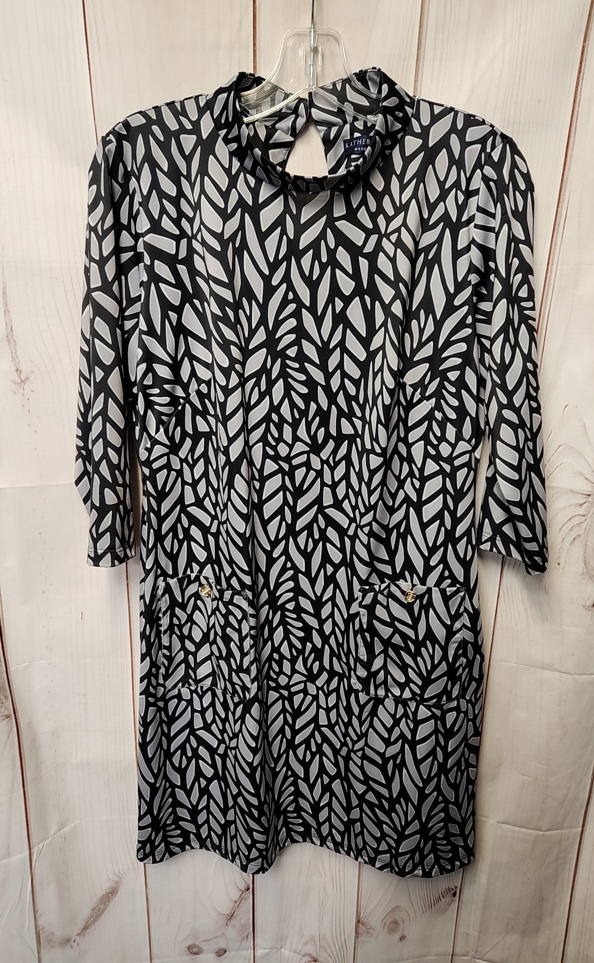 Katherine Way Women's Size S Black & Gray Dress