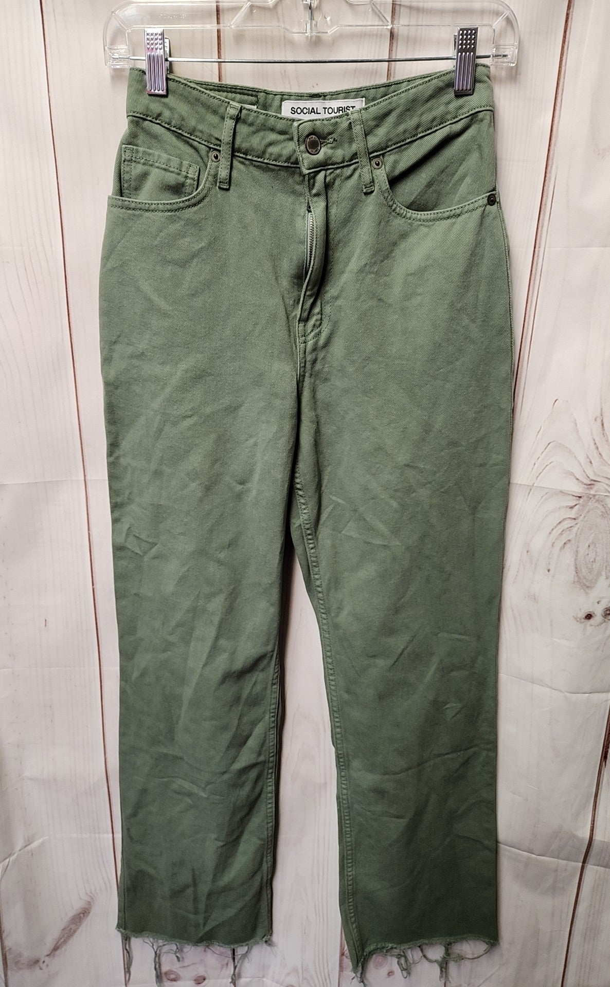 Social Tourist Women's Size 25 (0) Green Jeans Ultra High Rise Straight