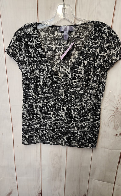 Nine & Co Women's Size XL Black Short Sleeve Top