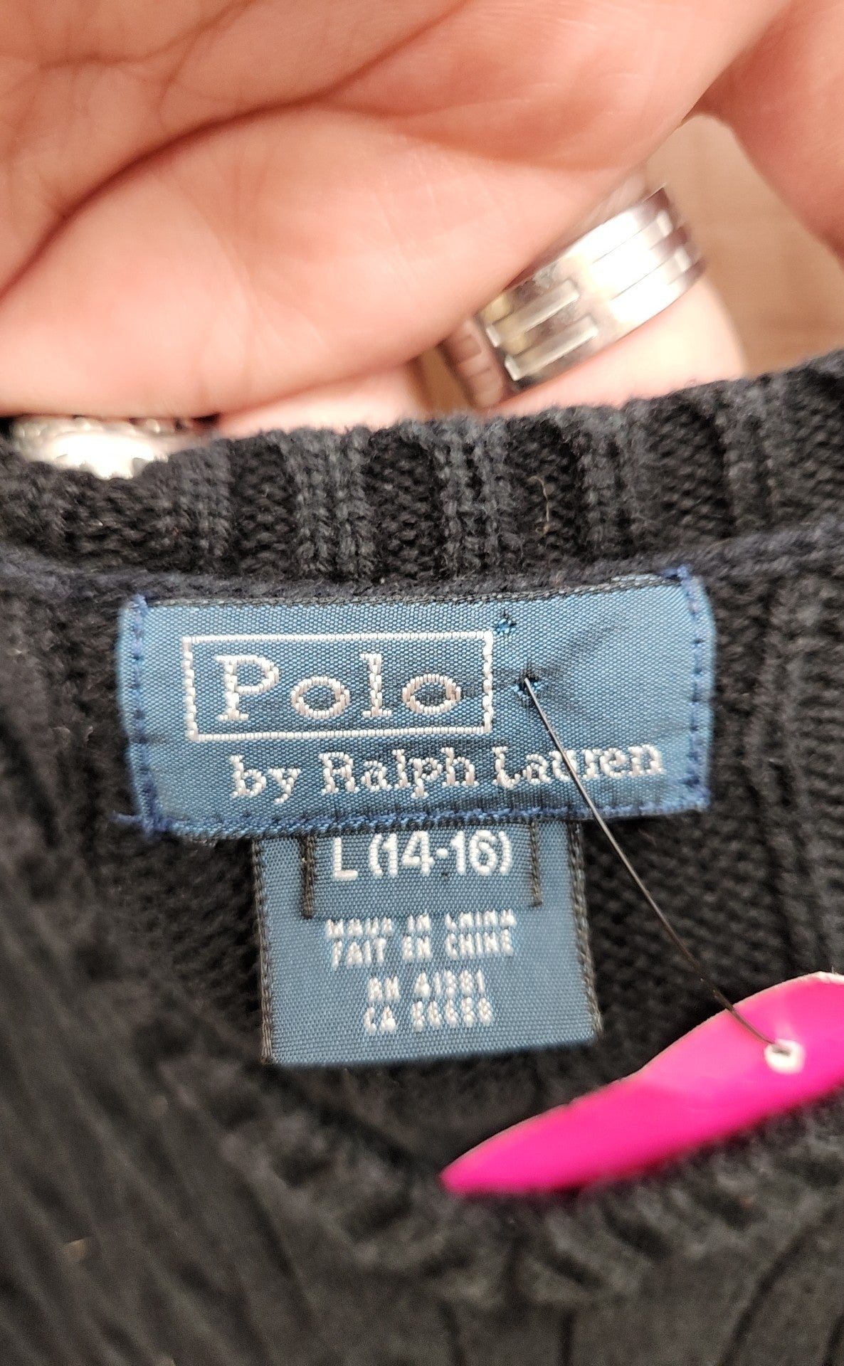 Polo by Ralph Lauren Boy's Size 14/16 Black Vest