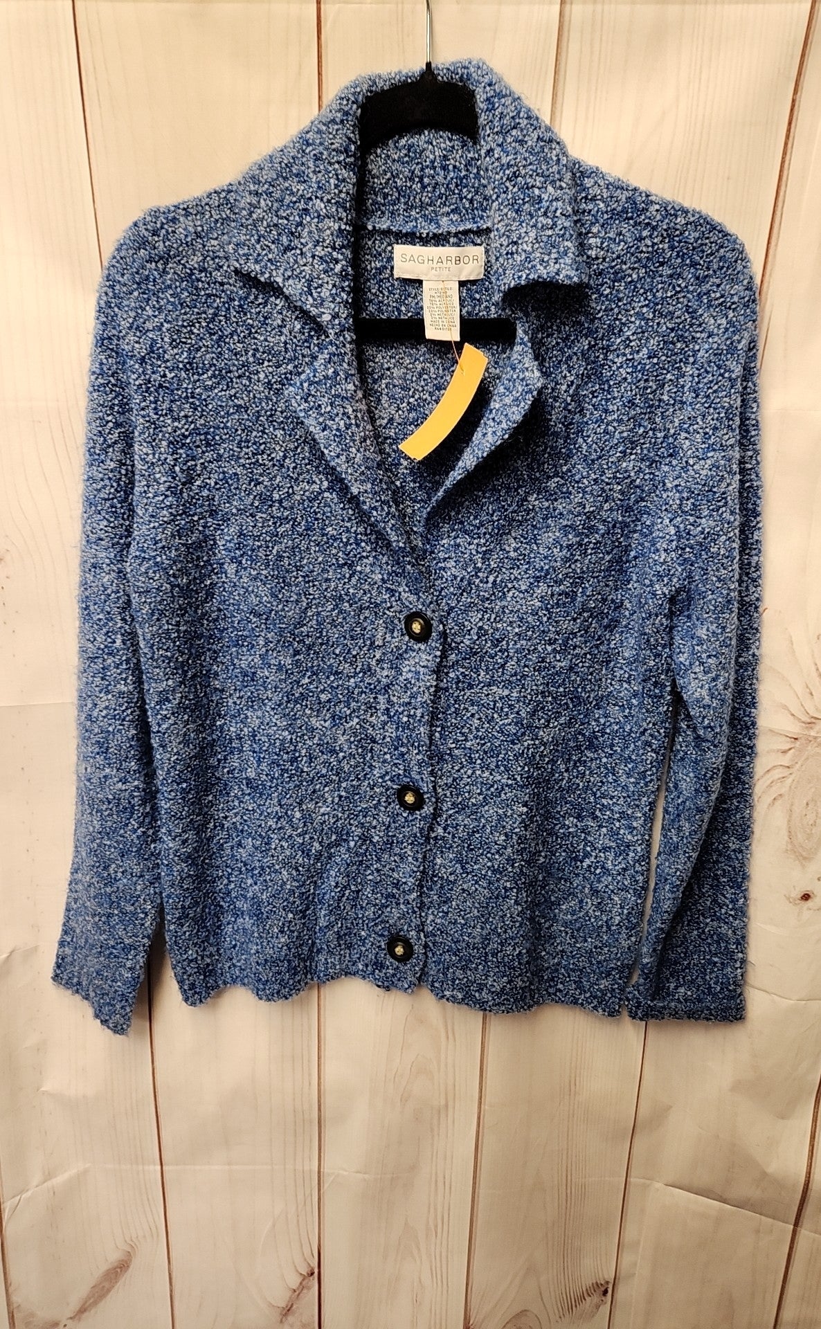 Sag Harbor Women's Size M Petite Blue Cardigan