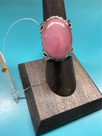 .925 Sterling Silver Size 7 Pink Stones Ring
