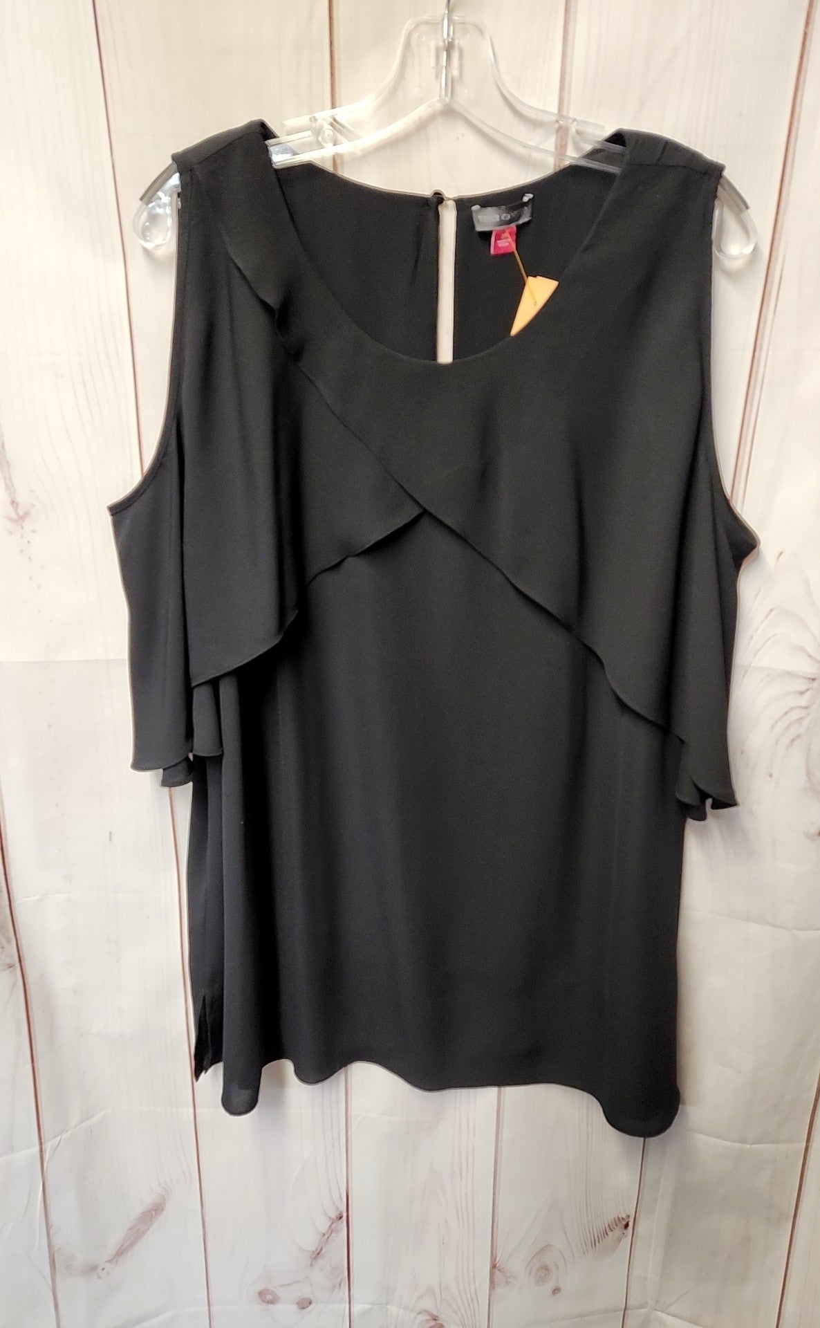 Vince Camuto Women's Size 3X Black Cold Shoulder Top