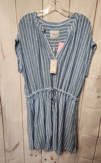 NWT Rails Women's Size L Blue Linen Blend Dress