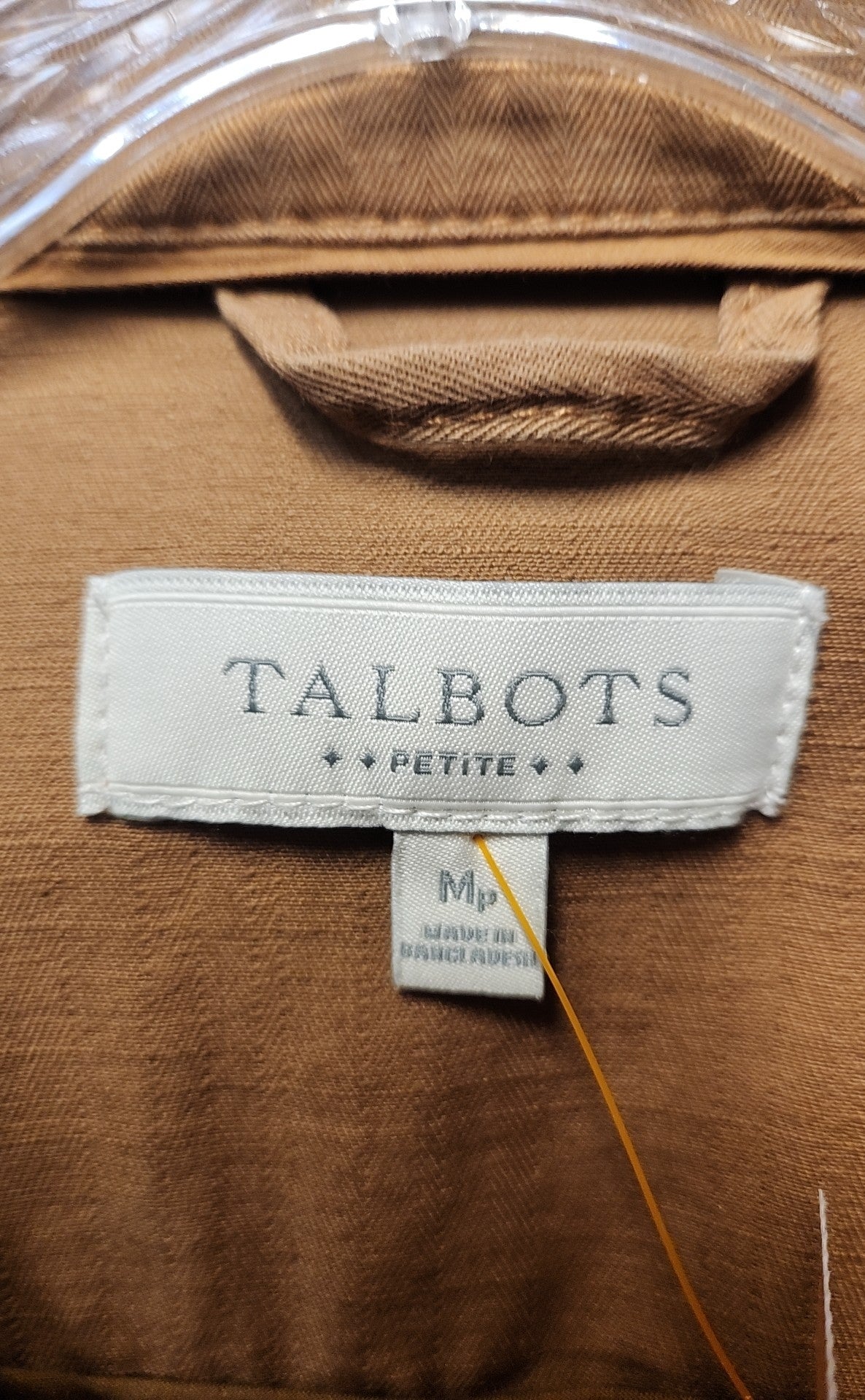 Talbots Women's Size M Petite Tan Long Sleeve Top