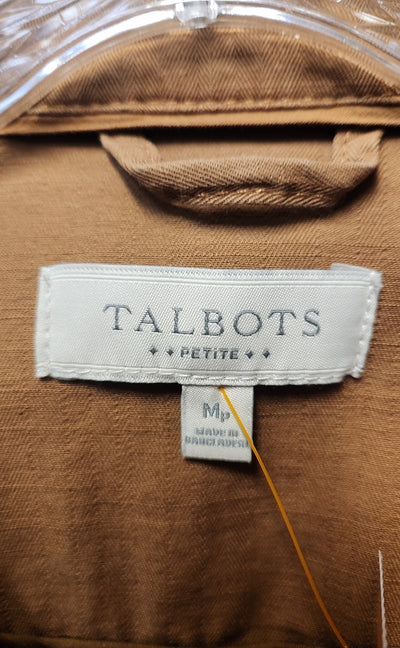 Talbots Women's Size M Petite Tan Long Sleeve Top