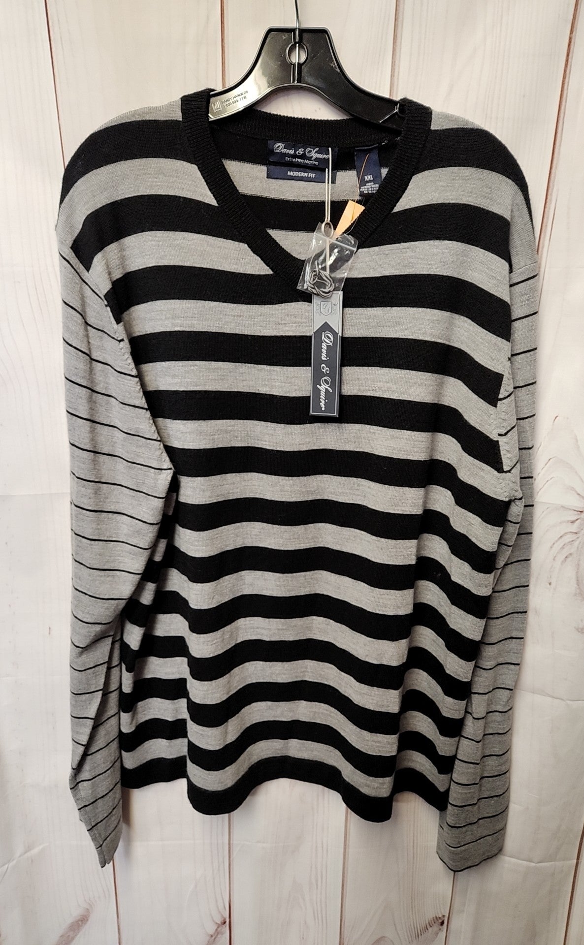 NWT Davis & Squire Men's Size XXL Black & Gray Sweater