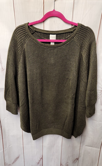 Chico's Women's Size 3 = US XL Green Sweater