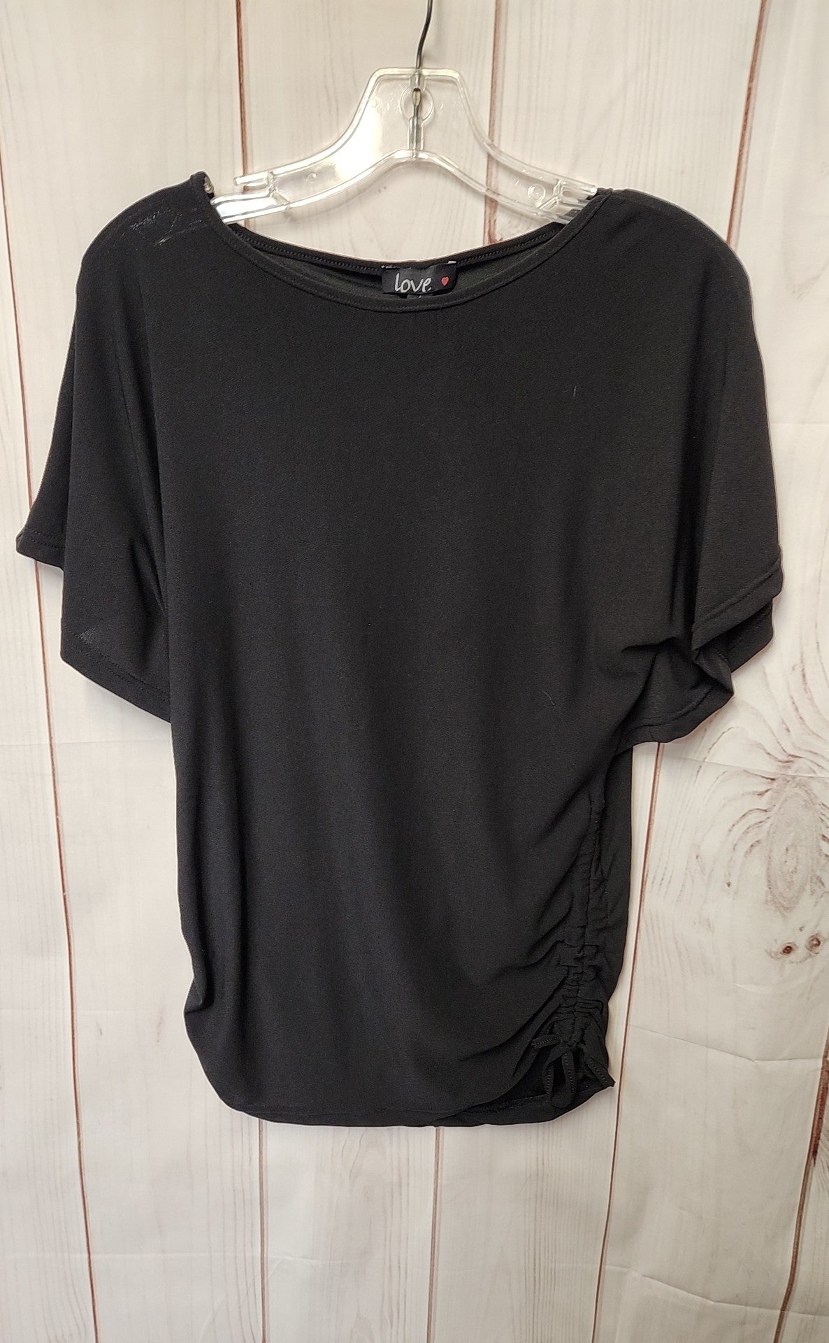 Love Women's Size L Black Short Sleeve Top