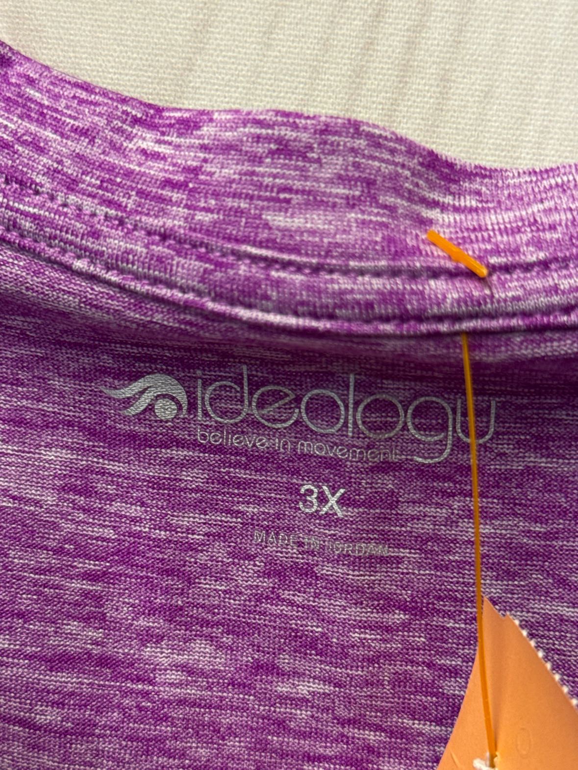 NWT Ideology Women's Size 3X Purple Short Sleeve Top