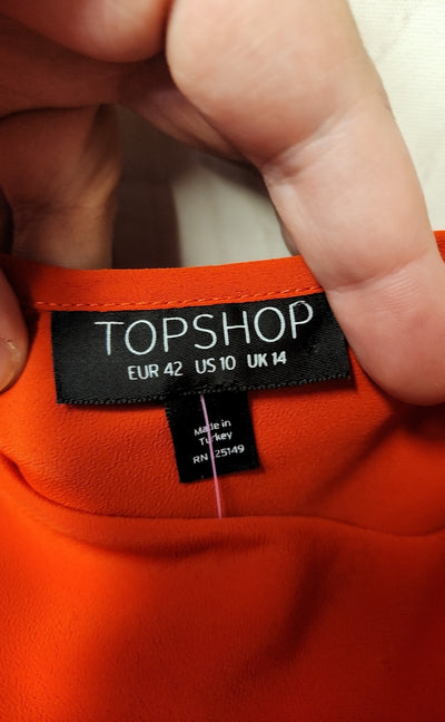 Topshop Women's Size 10 Red Sleeveless Top