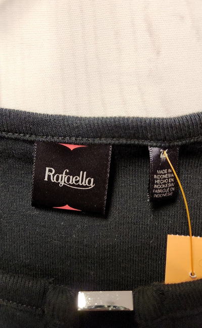 Rafaella Women's Size 2X Black 3/4 Sleeve Top