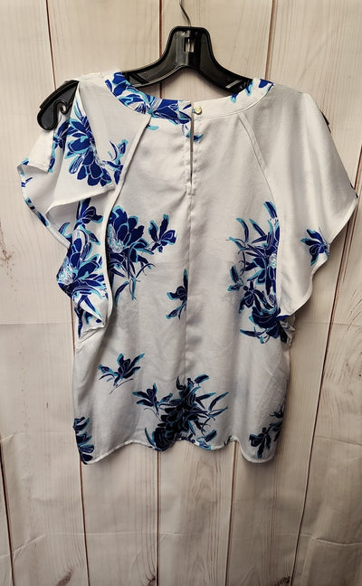 Liz Claiborne Women's Size S White Floral Sleeveless Top
