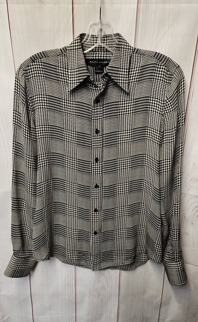 Ralph Lauren Black Label Women's Size 4 Black & Beige Silk Long Sleeve Top