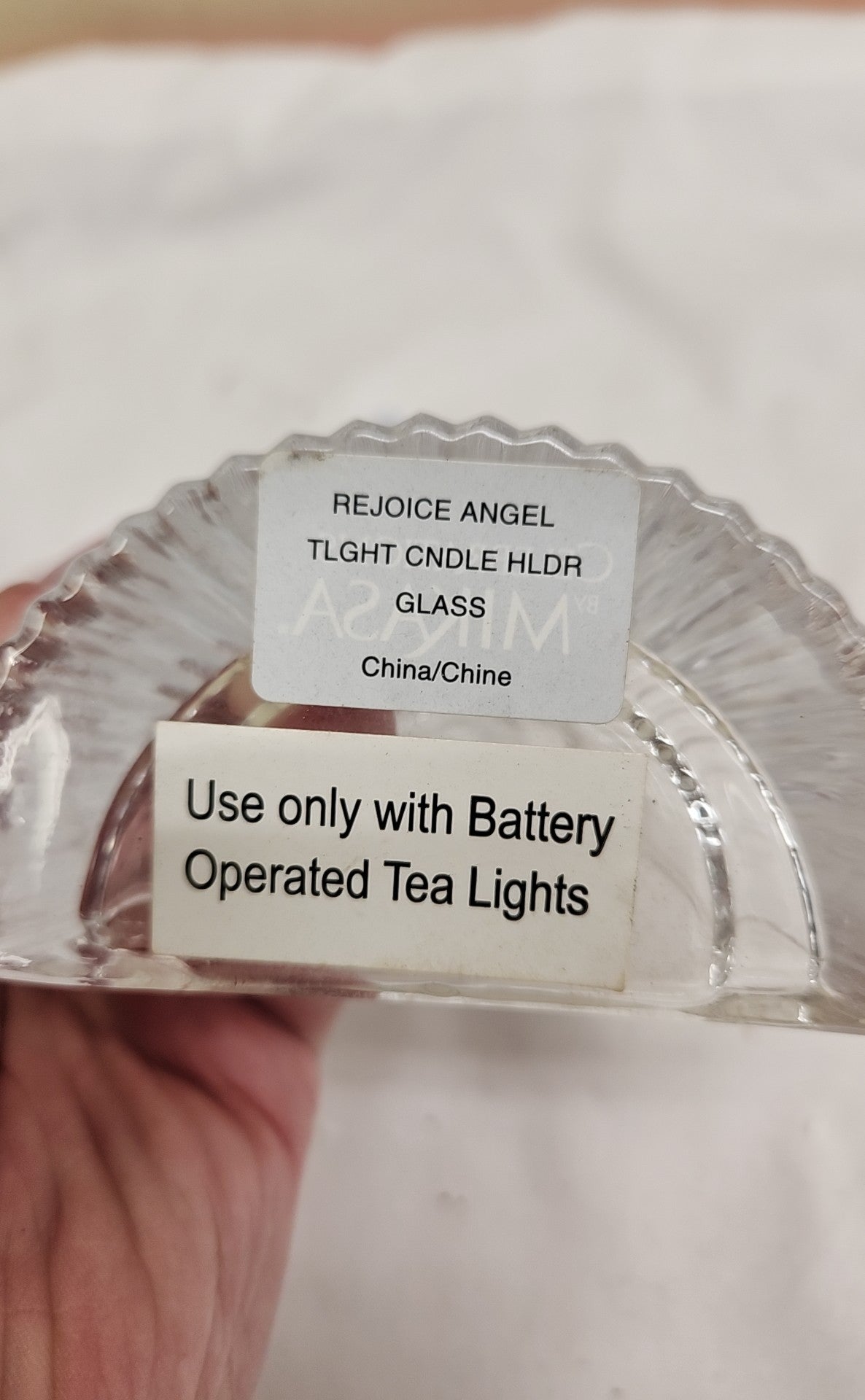 Mikasa Rejoice Angel Tea Light Candleholder (battery light only)