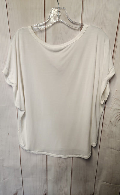 Lucky Brand Women's Size L White Short Sleeve Top