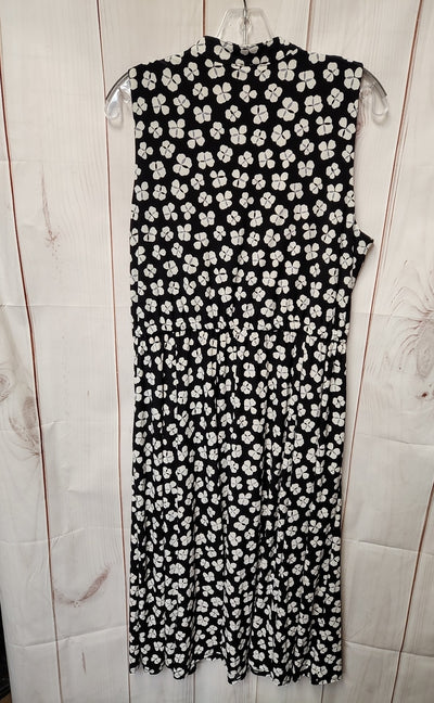 Anne Klein Women's Size 1X Black Floral Dress