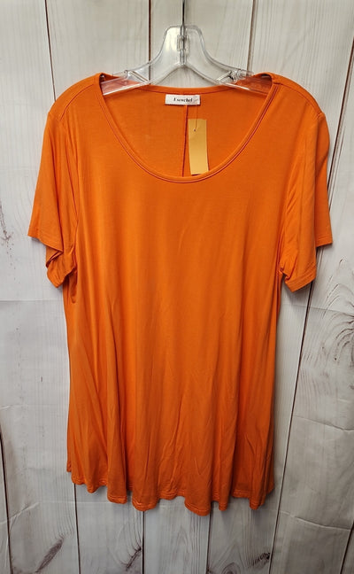 Esenchel Women's Size XL Orange 3/4 Sleeve Top