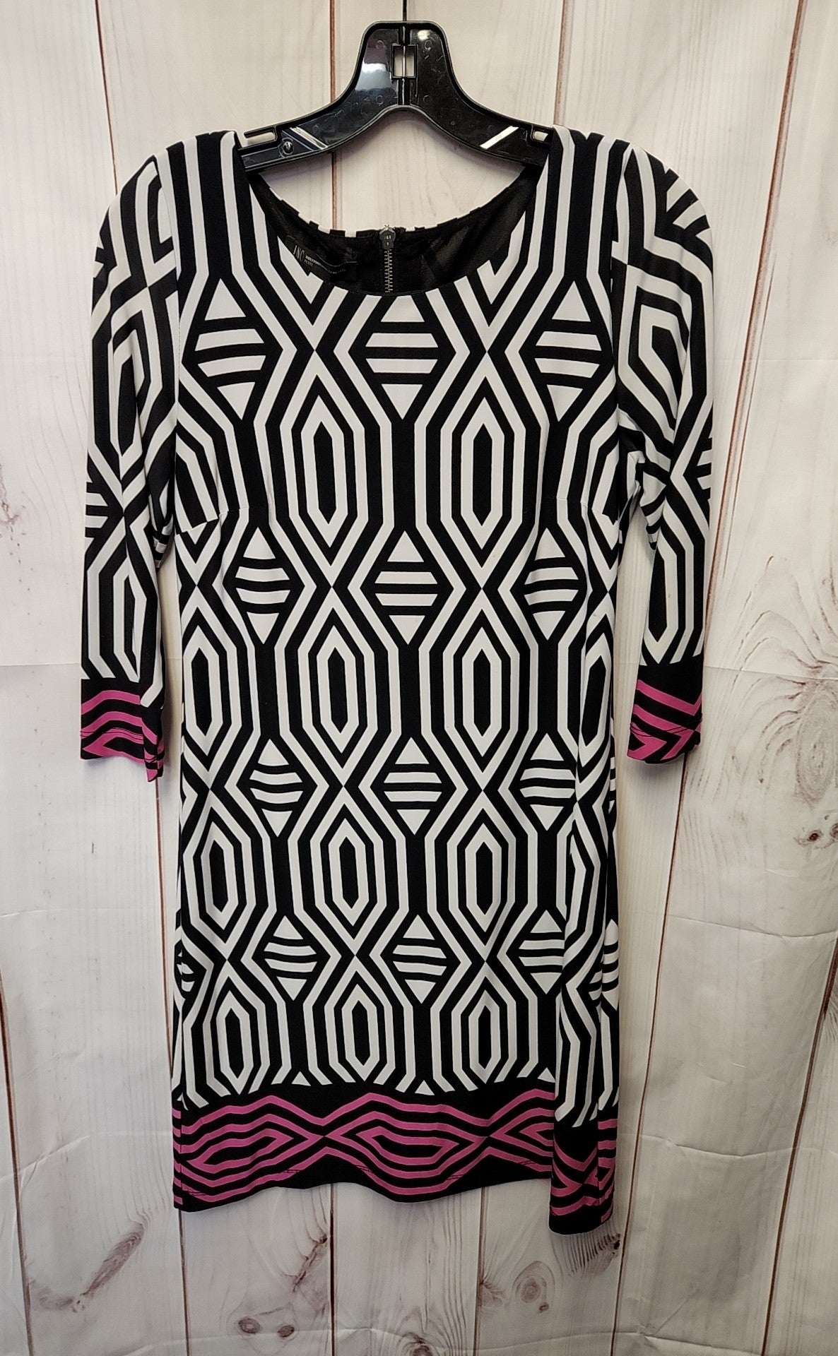 INC Women's Size S Petite White & Black Dress