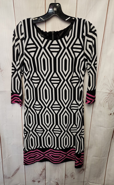 INC Women's Size S Petite White & Black Dress