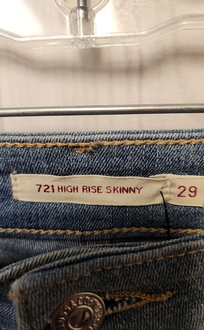 Levis Women's Size 29 (7-8) Blue Jeans 721 High Rise Skinny