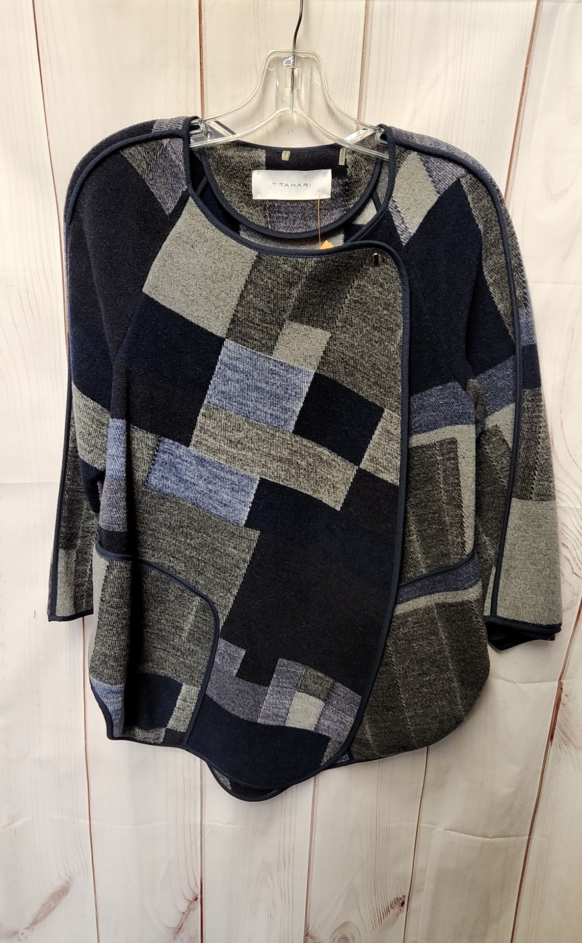 Tahari Women's Size XS/S Gray & Blue Cardigan