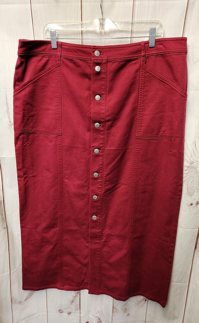 NWT Loft Women's Size 18 Red Denim Skirt