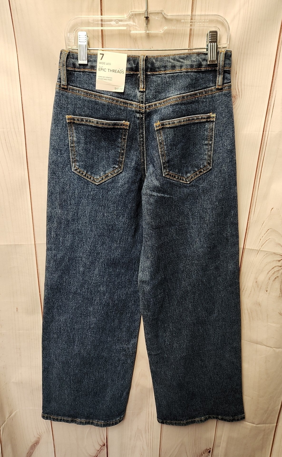 NWT Epic Threads Girl's Size 7 Blue Jeans Wide Leg