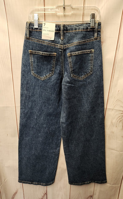 NWT Epic Threads Girl's Size 7 Blue Jeans Wide Leg