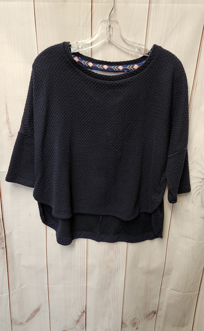 Deletta Women's Size S Navy Short Sleeve Top
