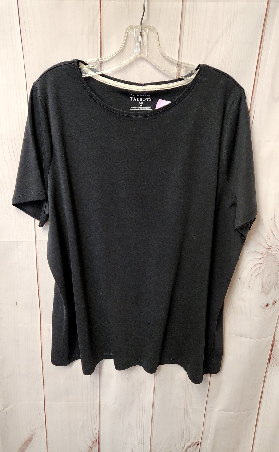Talbots Women's Size 2X Black Short Sleeve Top