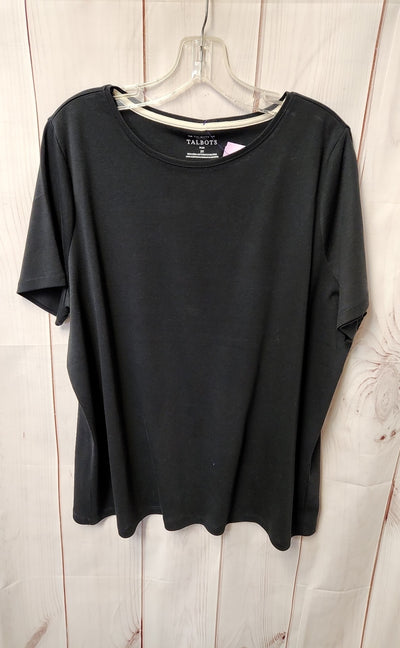 Talbots Women's Size 2X Black Short Sleeve Top