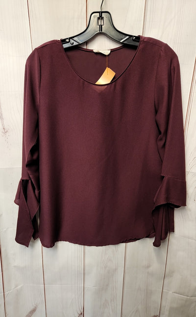 Les Amis Women's Size S Maroon 3/4 Sleeve Top