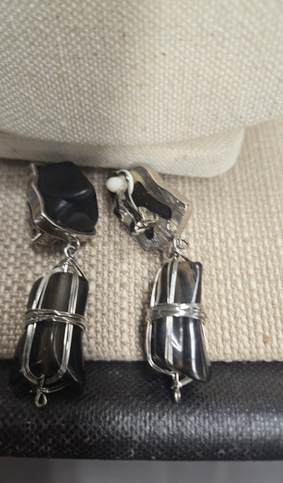 Black Clip-on Earrings