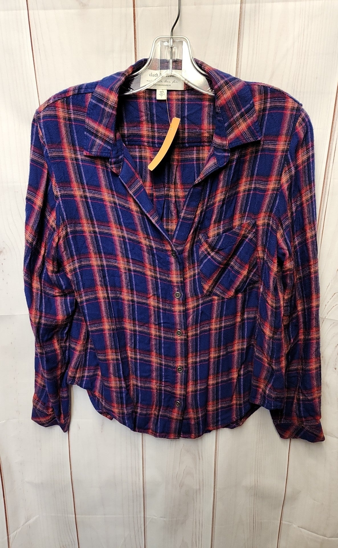 Cloth & Stone Women's Size S Blue & Pink Long Sleeve Top