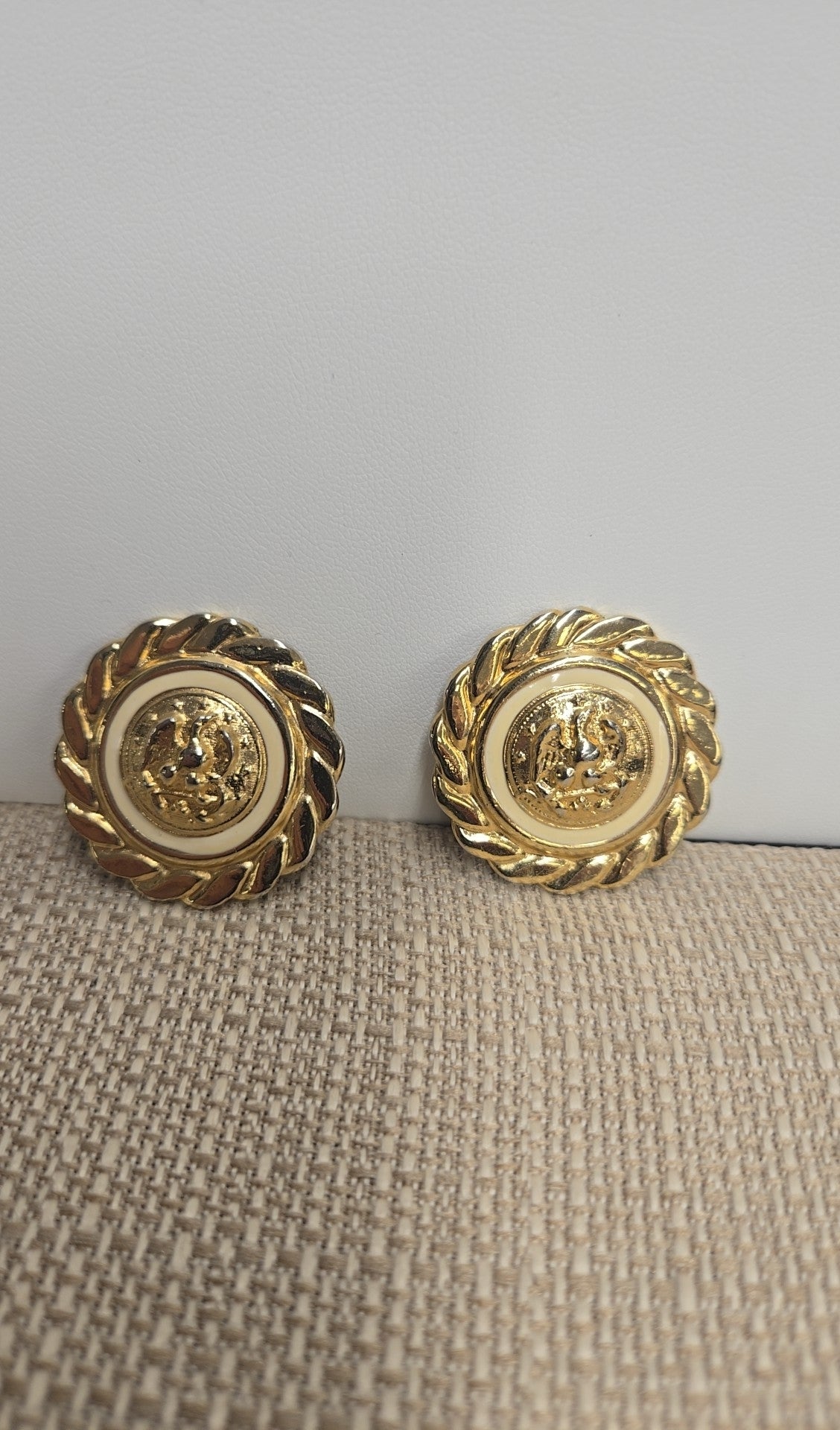 Gold Disk Clip-on Earrings