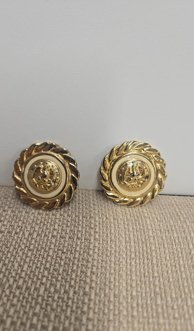 Gold Disk Clip-on Earrings