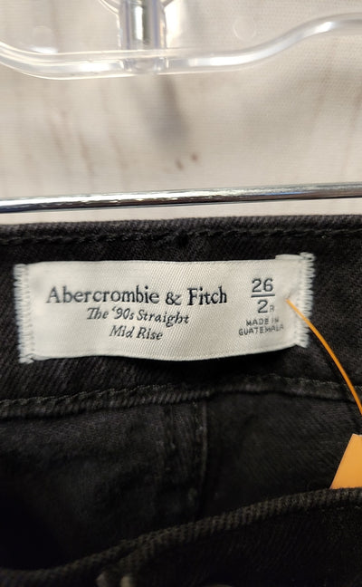 Abercrombie & Fitch Women's Size 26 (1-2) Black Jeans the '90s Straight