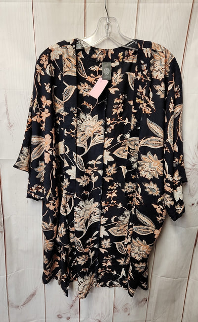 Vince Camuto Women's Size One Size Navy Floral Cardigan