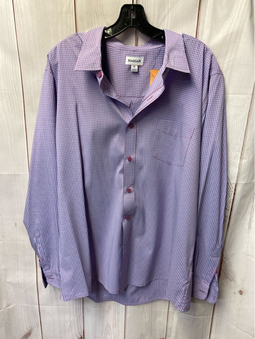 Haggar Men's Size XL Purple Shirt