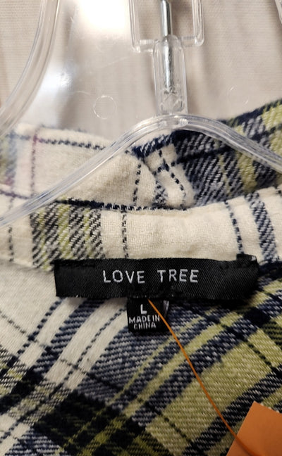 Love Tree Women's Size L Blue & Green Long Sleeve Top