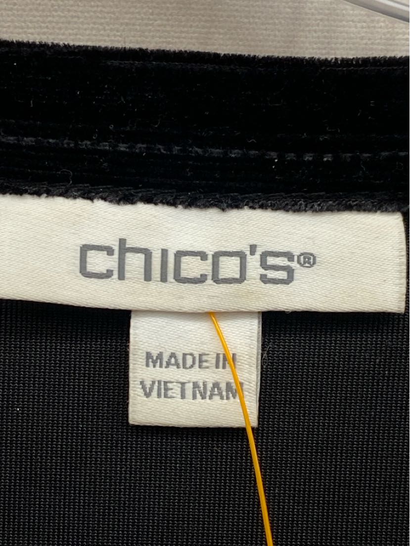 Chico's Women's Size 4 = US XXL Black Long Sleeve Top